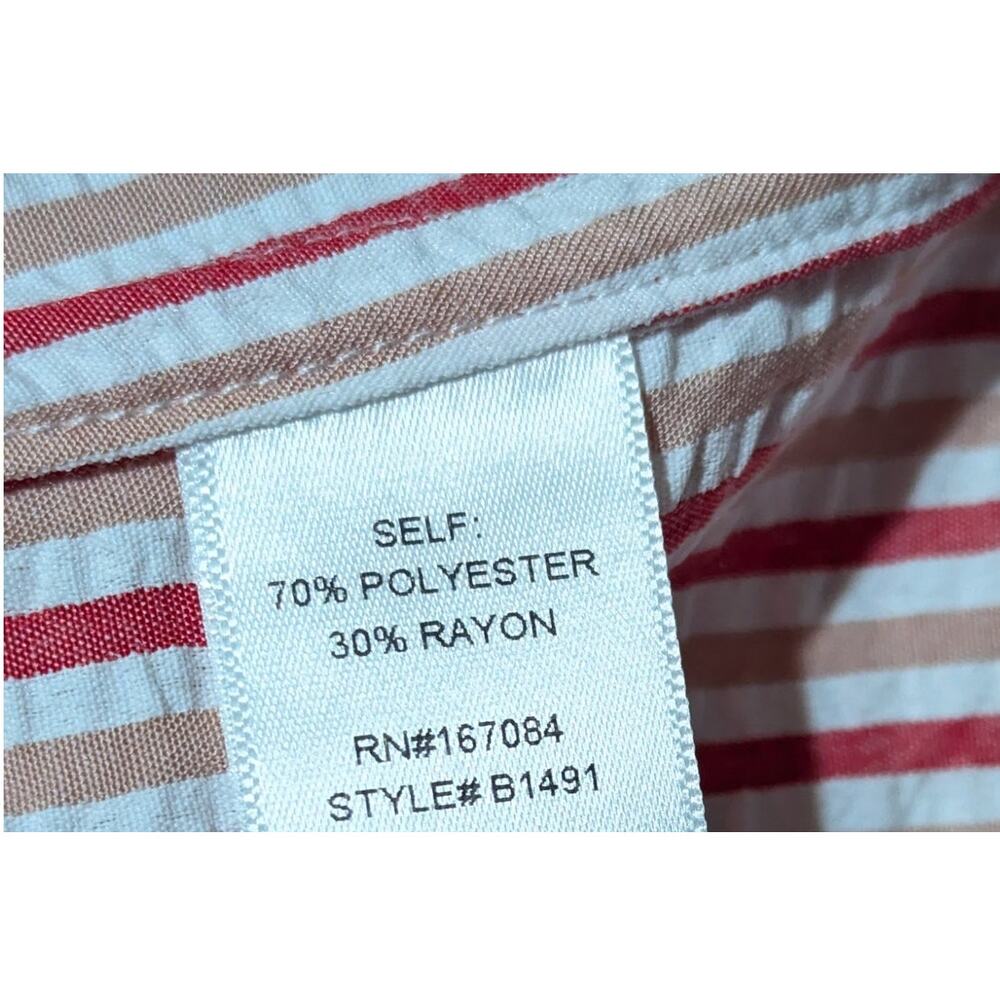 Tuckernuck Bodie Mini Shirt Dress Medium Seersucker Pink Stripe Resort Vacation - Picture 10 of 14